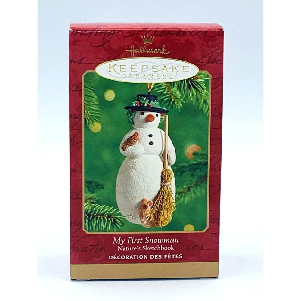 2001 My First Snowman Hallmark Ornament Nature's Sketchbook By M.‎ Bastin MIB